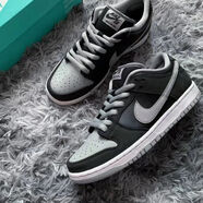 AJNIKER莆田純原Dunk高版本白黑生膠氣墊鞋舌鞋帶百搭男女滑板鞋低幫情侶 影子灰【吱吱響+氣墊】NIKE 41  NIKE