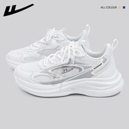 回力女鞋網(wǎng)面鞋春季加厚2026新款跑步鞋軟底運動(dòng)鞋子女百搭休閑鞋 白淺灰 39 (255mm) 男款