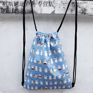 柏潮韓版卡通抽拉繩束口袋雙肩背包輕便防潑水旅行運動(dòng)學(xué)生男女大容量 北極熊背包