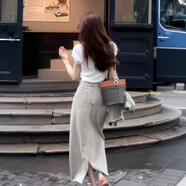 蝶嬌諾（DIEJIAONUO）小香風(fēng)連衣裙子女裝2025年夏裝搭配韓版溫柔純欲風(fēng)穿搭女長(cháng)裙套裝 牛仔裙子 M