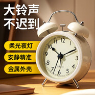 碼仕 鬧鐘兒童卡通夜光大音量學(xué)生床頭鐘機(jī)械打鈴懶人專用起床神器床頭鐘開學(xué)必備典雅白