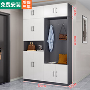 諾曼圖鞋柜門(mén)口玄關(guān)柜簡(jiǎn)約大容量衣帽掛衣柜一體鞋柜陽(yáng)臺柜入戶(hù)門(mén)廳柜 四小門(mén)+雙門(mén)掛衣柜+頂柜備注顏色