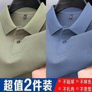 崔萬志翻領(lǐng)短袖保羅衫t恤官方旗艦店同款【兩件裝】男裝Polo 橄欖綠+藍色 雙件裝更劃算 2XL 碼【建議150-170斤】