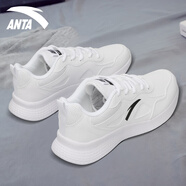 anta kids安踏運動鞋男鞋2025新款輕便減震白色透氣休閑軟底跑步鞋子男夏季 5521-5安踏白/黑 39