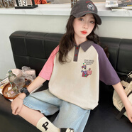 女童套裝夏季2025小熊POLO杉牛仔中褲潮流網(wǎng)紅大童裝韓版兩件套裝 兩件套 120 cm