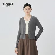 深呼吸DEEP BREATH女裝V領(lǐng)天絲三醋酸蔥紗針織開衫女A400713 巖石灰 2XL (6)