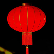 植絨大紅燈籠春節(jié)新年過節(jié)裝飾多種圖案燈籠戶外防水防曬結(jié)實(shí)耐用 全紅款 60#[2個裝]撐開直徑約37CM