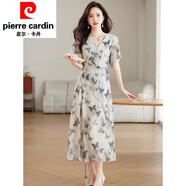 皮爾卡丹（pierre cardin）雪紡連衣裙夏季2025新款衣服大碼女裝超好看高端精致氣質(zhì)連身裙子 圖片色 M