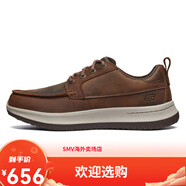 斯凱奇（Skechers）Skechers斯凱奇新款時尚復(fù)古男鞋低幫系帶歐美休閑商務(wù)皮鞋65869 深棕色/CDB 41