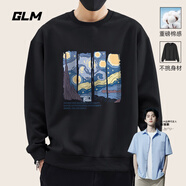 GLM衛衣男青春校園風(fēng)休閑潮搭學(xué)生青少年春秋長(cháng)袖薄外套 【常規】黑（GL簡(jiǎn)筆星空） 2XL
