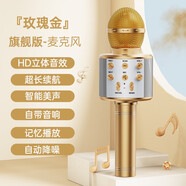 LZQLY手機全民K歌暑假KTV家庭直播無(wú)線(xiàn)藍牙音響話(huà)筒一體兒童用帶麥音箱 K歌話(huà)筒旗艦版-金色HD立體音效+