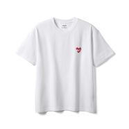 SIMWOOD/簡(jiǎn)木男裝【短寬版】230g長(cháng)絨棉Sorona涼感愛(ài)心短袖T恤SO250234 白色 S 建議(100-115斤)
