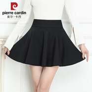 皮爾卡丹（PIERRE CARDIN）半身裙女2025春夏新款高腰a字蓬蓬裙松緊腰百褶裙黑色傘裙大擺裙 黑色  39厘米短款大擺裙 有褲 L 建議98-118斤