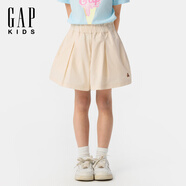 蓋璞【大小童同款】女童2025夏季新款花苞腰打褶裙褲兒童裝774559 米色 140 cm(10-11歲) 亞洲尺碼