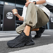 JEEP SPIRIT吉普黑武士老爹鞋男鞋2025春夏季新款厚底運(yùn)動(dòng)鞋黑色跑步鞋休閑鞋 【夏季款網(wǎng)面黑武士】3955石墨黑 42