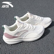 anta kids安踏女鞋跳繩鞋2025新款春季跑步鞋輕便軟底運動(dòng)鞋女透氣網(wǎng)面跑鞋 5512-1象牙白/香芋紫【網(wǎng)面】 38