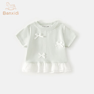 班喜迪【甜美花邊】女童T恤夏裝新款兒童洋氣公主上衣寶寶夏季短袖衣服