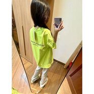 蘇愚100%純棉短袖T恤男女新款ins潮學(xué)生韓版顯白寬松百搭上衣情侶款半 220克-熒光綠 3XL 建議160-185斤