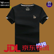 法萊阿瑪尼（FALAMAONE）高端品牌短袖t恤男士純棉圓領(lǐng)白色體恤衫2025新款夏 黑色613款 M 165