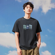 拓路者夏季純棉短袖t恤男款新款圓領(lǐng)體恤衫印花百搭休閑內搭上衣 碳灰 S 165