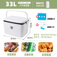 行將保溫箱冰塊冷藏箱戶外露營旅行車載冰桶商用擺攤釣魚小型便攜冰箱 熊貓黑白長效保溫 送冰晶1 33l 33L 1個