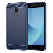 三星（SAMSUNG）適用三星Galaxy C8手機(jī)殼SM-C7100/C7108純色簡(jiǎn)約全包邊拉絲防滑防指紋防摔保護(hù)套軟殼 藍(lán)色 三星GalaxyC8