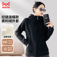 貓人加厚連帽衛(wèi)衣外套女2025冬季新款小個(gè)子短款休閑短外套上衣開衫
