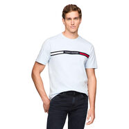 TOMMY HILFIGER 男短袖棉T恤 條紋 Breezy Blue Large