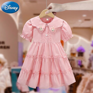 迪士尼（Disney）女童連衣裙夏裝2025新款洋氣時(shí)髦薄款公主裙兒童超仙娃娃領(lǐng)連衣裙 粉色[高品質(zhì)] 130 cm