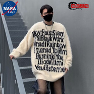 NASALIKE字母刺繡情侶毛衣秋冬季美式潮牌寬松套頭針織衫慵懶風(fēng)線衣外套男 【高質(zhì)量常規(guī)款】MY250杏色 3XL 建議體重150-165斤
