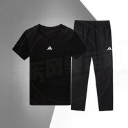 阿迪達(dá)斯 （adidas）男裝運(yùn)動(dòng)服套裝25春上新款跑步休閑衛(wèi)衣套頭衫寬松長(zhǎng)褲兩件套 JY8562+JY8568 M/175