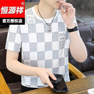 恒源祥男士t恤短袖男夏季薄款休閑青中年半袖男衣服寬松潮流圓領(lǐng)打底衫 7101白色 2XL