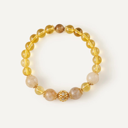 AJIDOU阿吉豆手鏈新中式黃水晶串珠休閑百搭手串生日禮物送女友