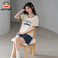 PAUL FRANK大嘴猴睡衣女夏天短袖短褲套裝薄女士圓領(lǐng)家居服可外穿夏季居家服