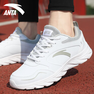 anta kids安踏運(yùn)動(dòng)鞋男款2025夏季新款白色男鞋透氣跑步鞋休閑鞋子 5515-4安踏白/淺灰 39