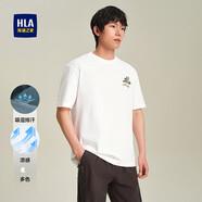 海瀾之家（HLA）/海瀾之家曾舜晞同款藝術(shù)家ZOLA聯(lián)名涼感短袖T恤25春夏新款男 米白花紋BH M 170/88A