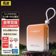 爍盟 隨身wifi三網(wǎng)通用免插卡5g無限流量2025款便攜式無線wifi6移動聯(lián)通電信全國通用 【3C認(rèn)證可登機(jī)】22.5W快充 1W毫安 活力橙 送首月10G30天免費(fèi)流量
