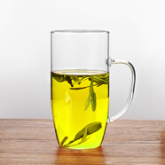 76茶業(yè)綠茶杯耐熱高硼硅玻璃泡茶杯家用辦公室泡綠茶專(zhuān)用喝水杯玻璃茶杯 300ml透明手把