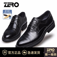 零度Zero皮鞋男正裝鞋秋冬季新款頭層牛皮商務真皮英倫結(jié)婚鞋時尚鞋子 高貴黑(偏大一碼) 43