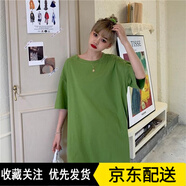 奧益亨純棉白色短袖t恤女ins潮夏季新款韓版寬松打底衫上衣學(xué)生 綠色 純棉 M 100-115斤