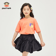大嘴猴（paul frank）童裝兒童短袖T恤2025夏季款多色潮流圓領(lǐng)男女童短袖上衣短褲 011G橘粉色 120