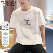 啄木鳥（TUCANO）短袖t恤男夏季純棉圓領(lǐng)打底衫男印花休閑百搭上衣服男裝