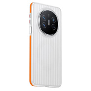 華為（HUAWEI）【原裝品質(zhì)】適用華為Mate70Pro手機殼防滑邊條瓦楞磨砂磁吸mate7 【橙邊白殼】冰霧瓦楞pc硬殼 華為Mate70