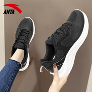 anta kids安踏中老年運動(dòng)鞋女款夏季新款軟底透氣媽媽跑步鞋子減震百搭女鞋 -3基礎黑/銀 35.5