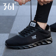 361°男鞋運動鞋跑步鞋男2025秋季新款網(wǎng)面透氣緩震男士跑鞋旅游鞋子男 烏黑色/10U中灰-2266 42