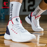 喬丹QIAODAN籃球鞋運動(dòng)鞋冬季男鞋室外緩震男士實(shí)戰籃球鞋R 白色/新星藍 40