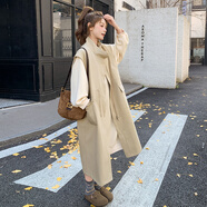衣典零一（LEDIALYI） 時尚套裝工裝長款風衣馬甲女2025春季新款慵懶休閑衛(wèi)衣裙兩件套 套裝 S 【建議85-105斤】