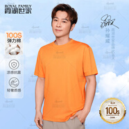 霞湖世家100支圓領(lǐng)短袖T恤男夏季7A抑菌液氨涼感打底衫023 總裁灰  4XL