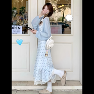 億梵莎碎花新品連衣裙女2025夏季法式溫柔風氣質顯瘦中長吊帶裙子女學生 單件連衣裙 均碼 可備注碼數(shù)