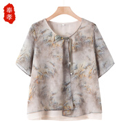 奉孝中老年女夏裝短袖t恤夏季母親衣服新款大碼女士洋氣媽媽裝40-50歲